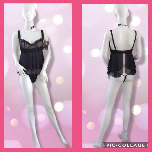 MEDIUM scoop neck babydoll and thong - Picture 2 of 8